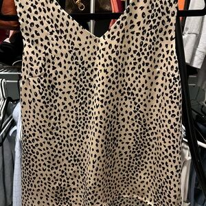 THML Beige and Black Leopard Tank Top